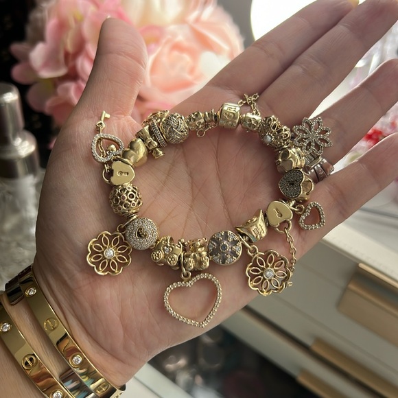 14k Pandora snake charm bracelet - Picture 1 of 4